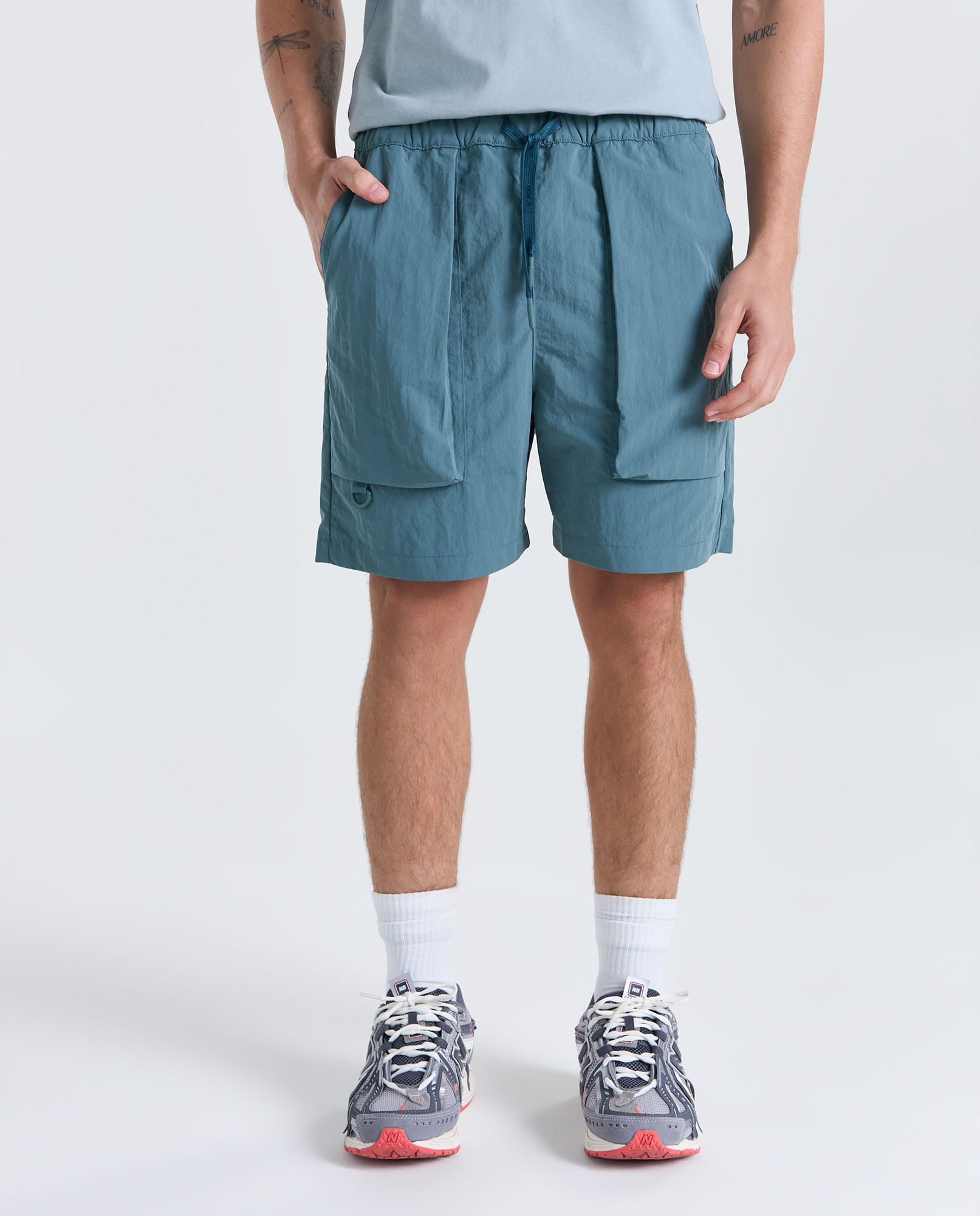 Bermuda Jogger Nylon Tiro Medio para Hombre