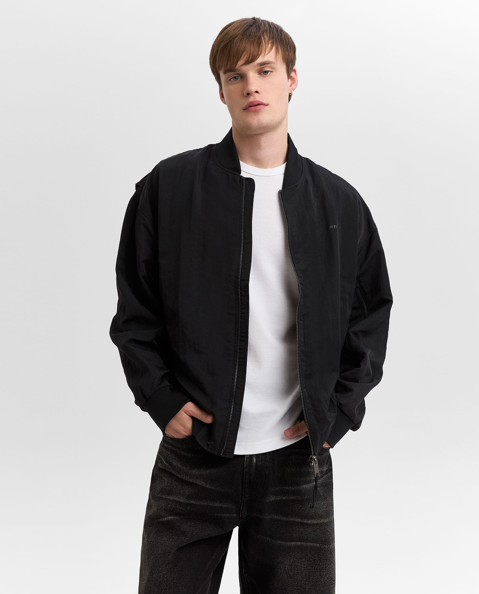 Chaqueta bomber cuello redondo para hombre