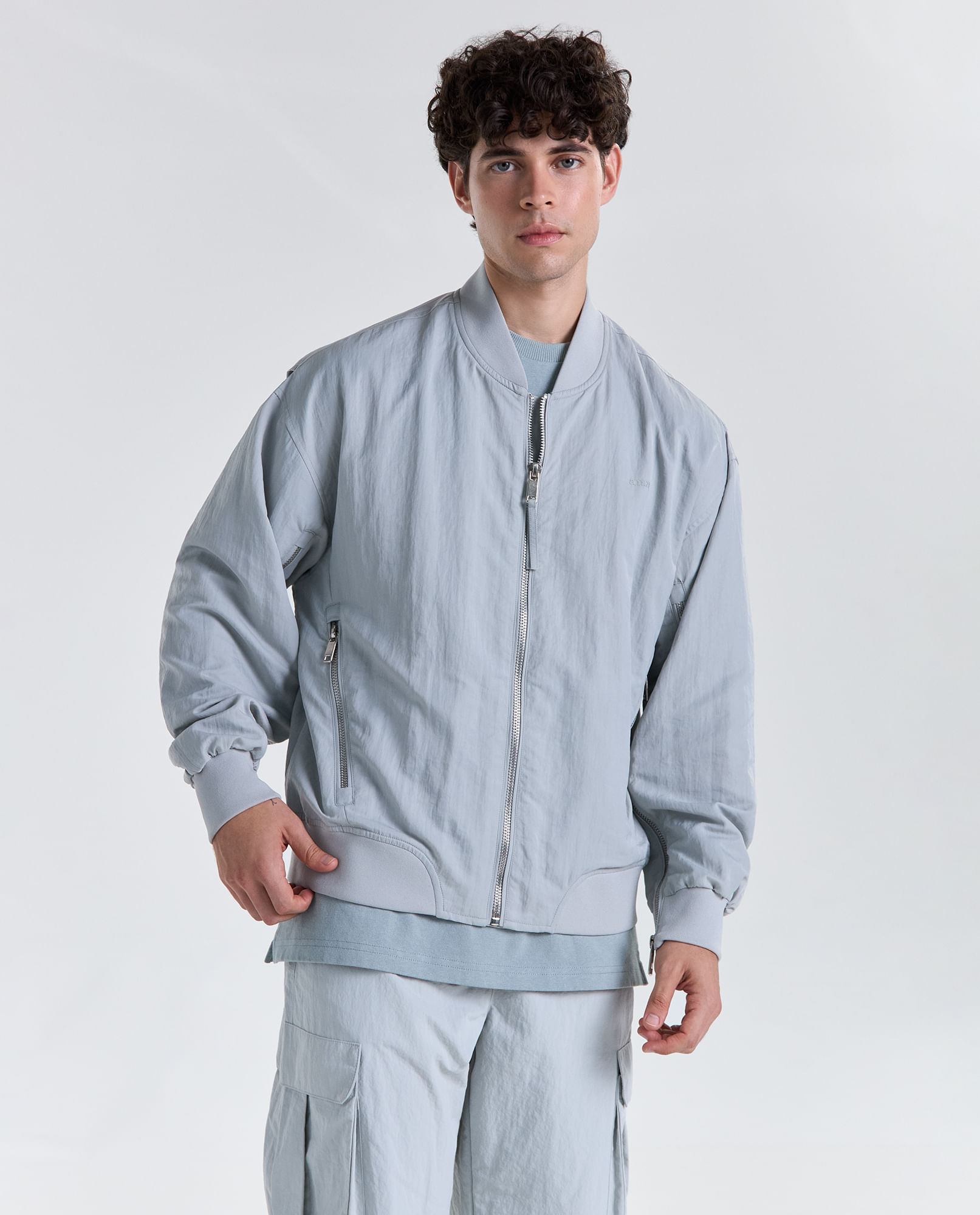 Chaqueta bomber cuello redondo para hombre