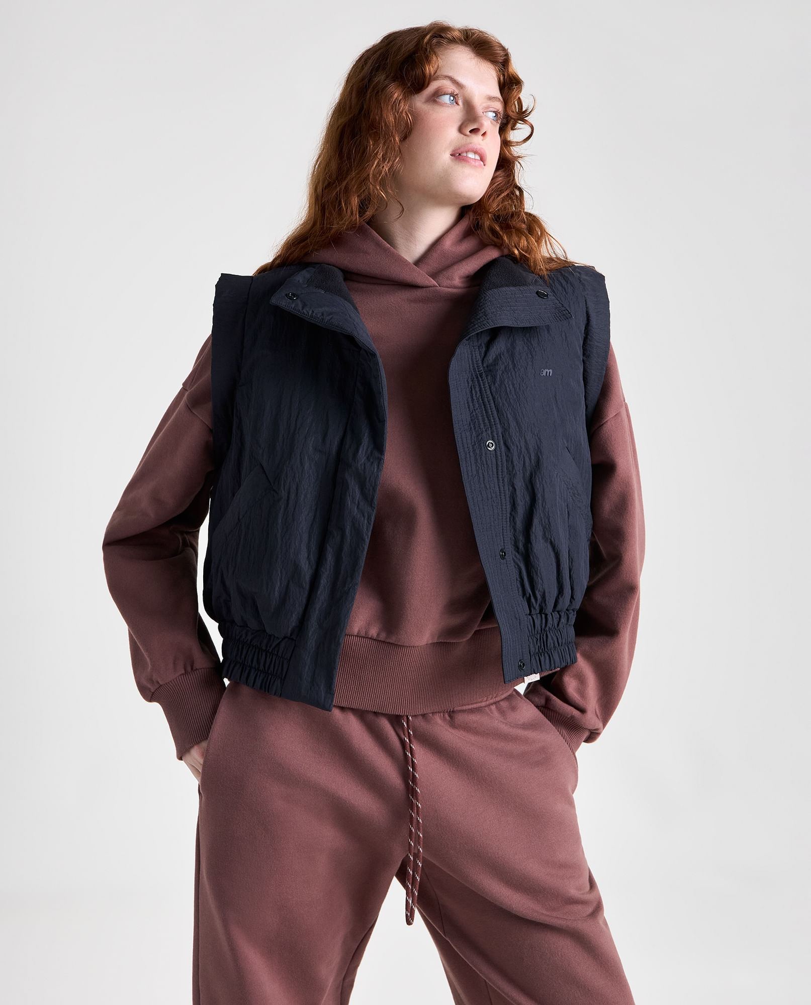 Chaqueta cuello alto para mujer