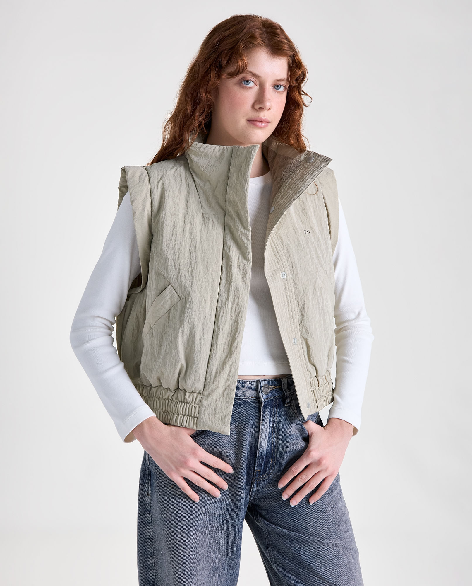 Chaqueta cuello alto para mujer