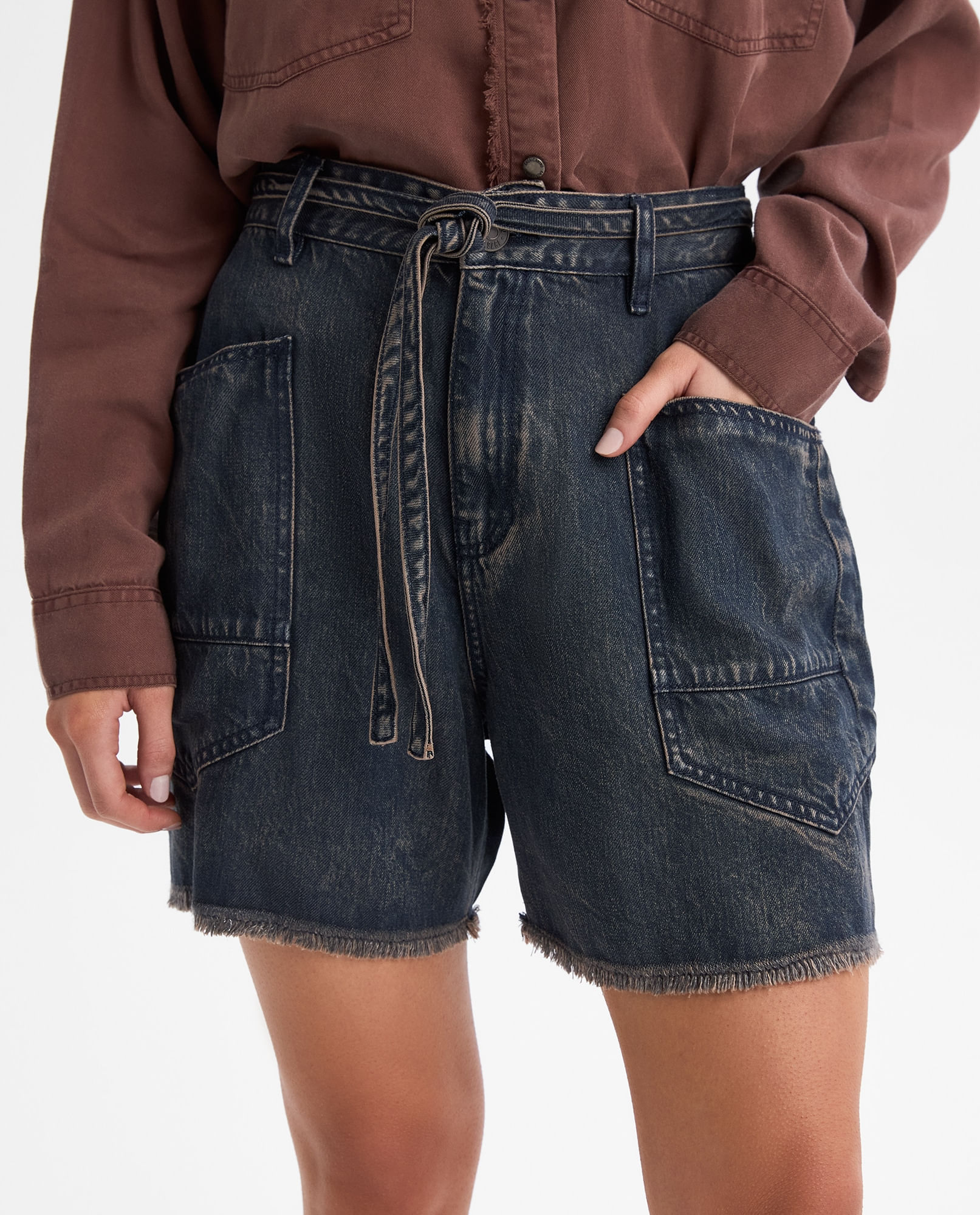 Shorts carpintero lyocell estilo cargo