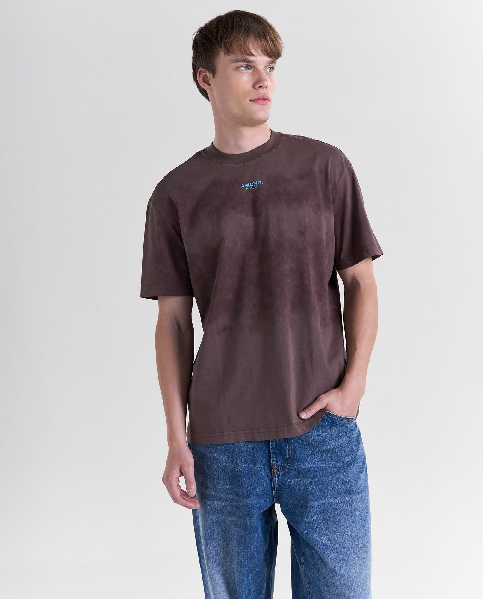 Camiseta oversize manga corta cuello redondo para hombre