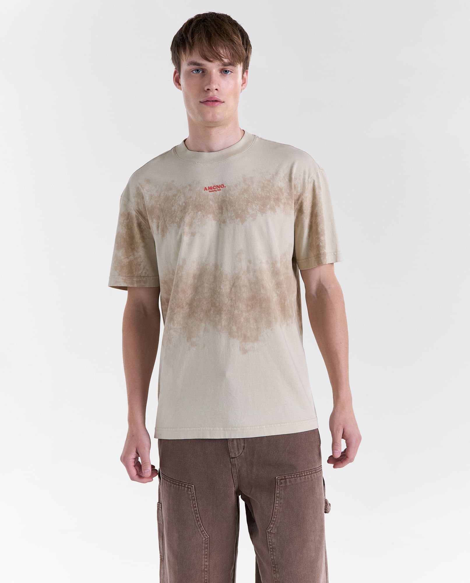 Camiseta oversize manga corta cuello redondo para hombre