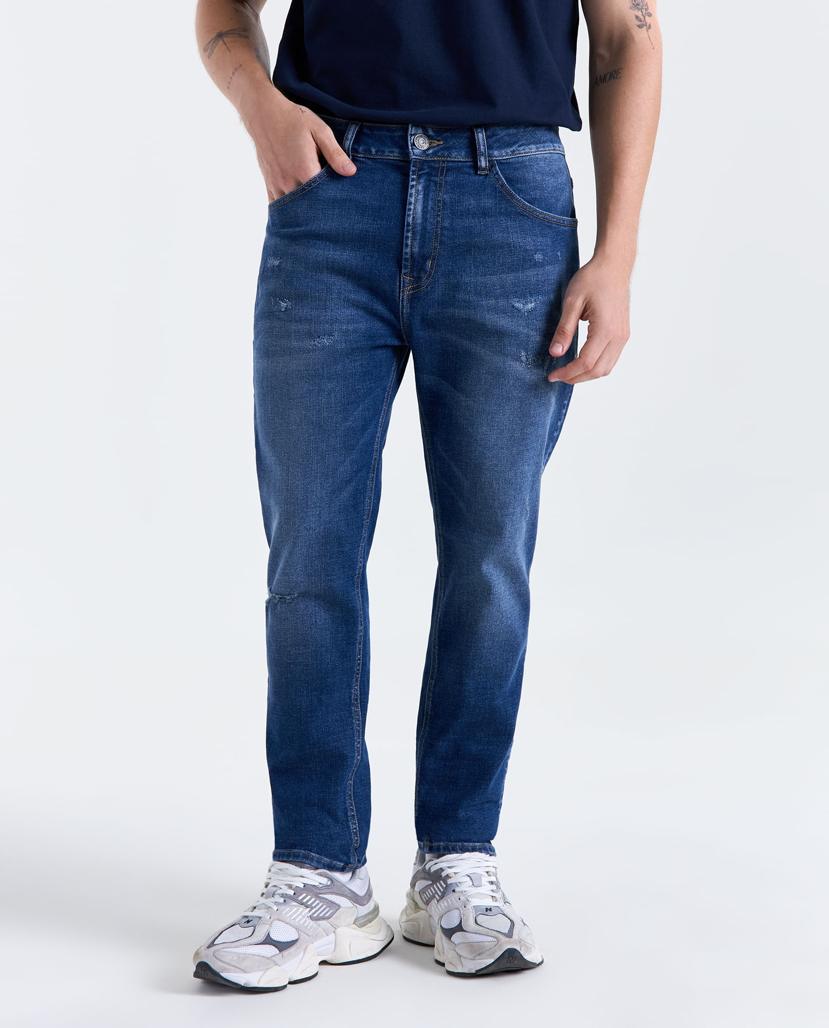 Jean Skinny tiro medio para hombre