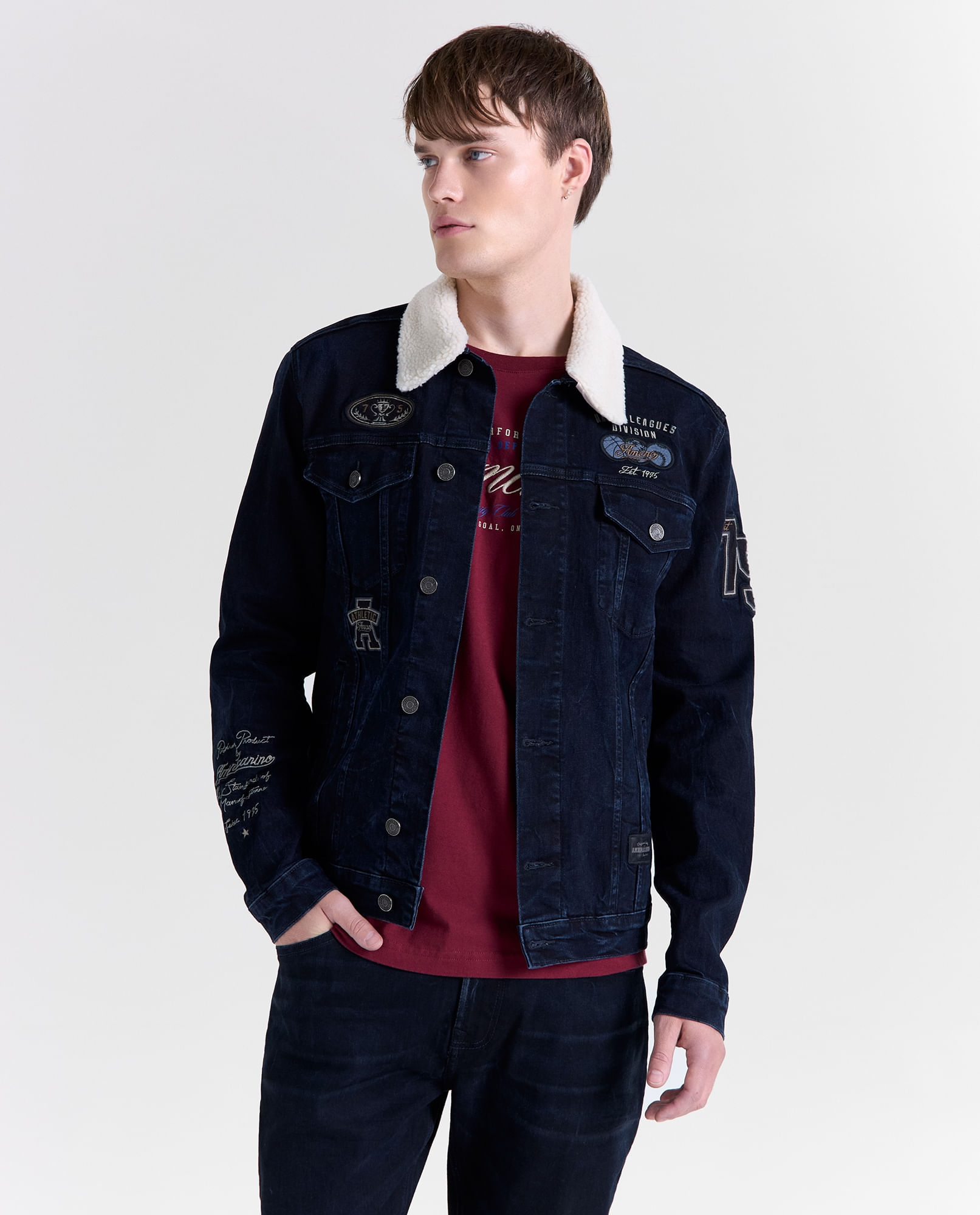 Chaqueta Trucker Denim Bordado para hombre
