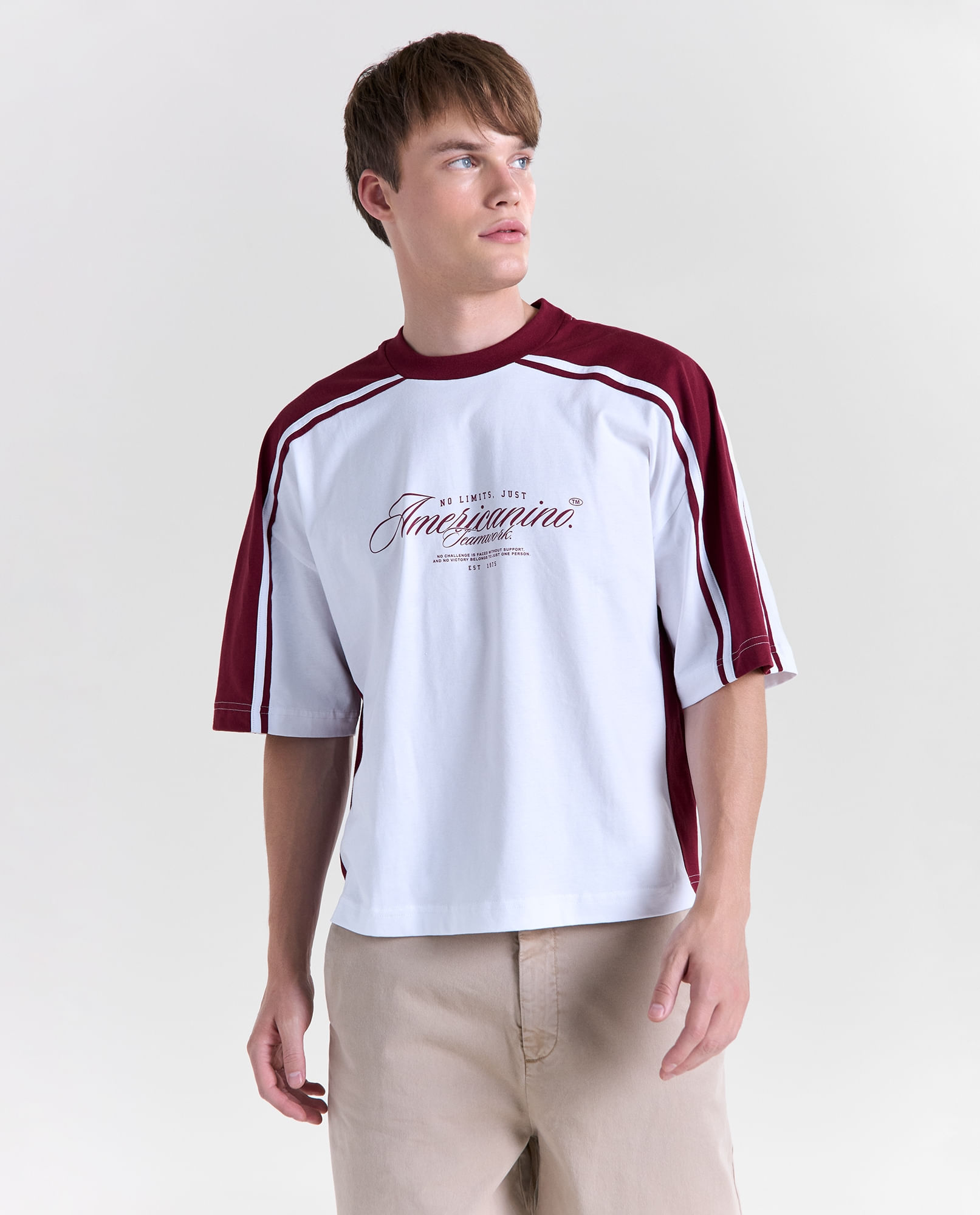 Camiseta oversize manga corta cuello redondo para hombre