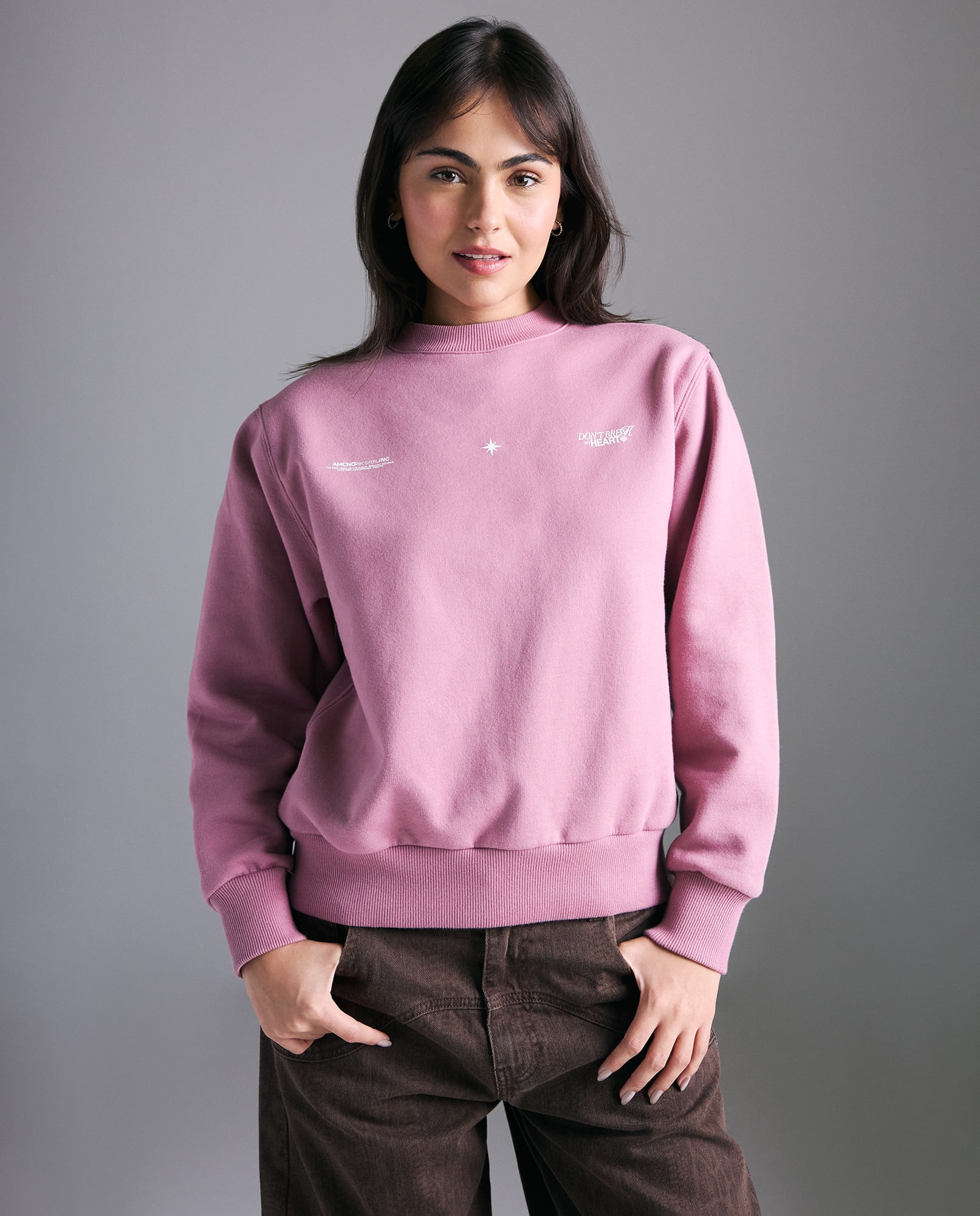 Camisa regular cuello redondo para mujer