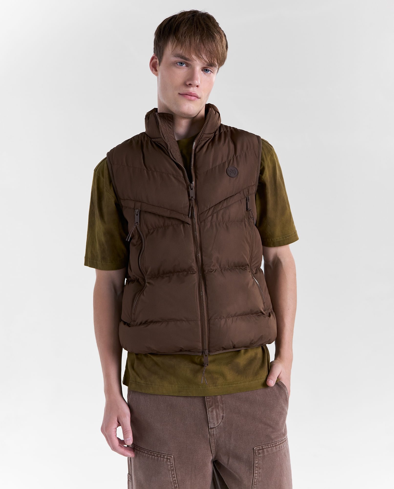 Chaqueta acolchada cuello alto para hombre