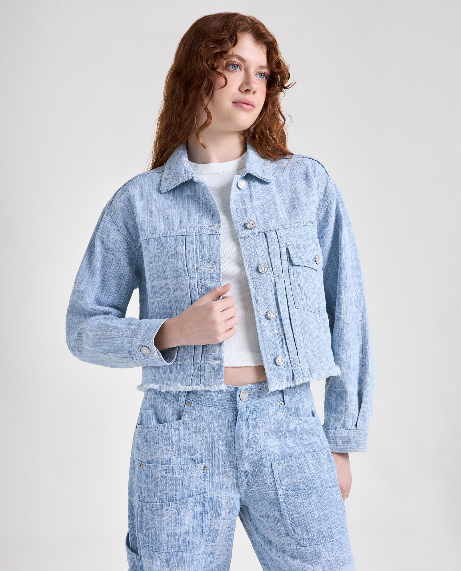 Chaqueta cuello alto para mujer