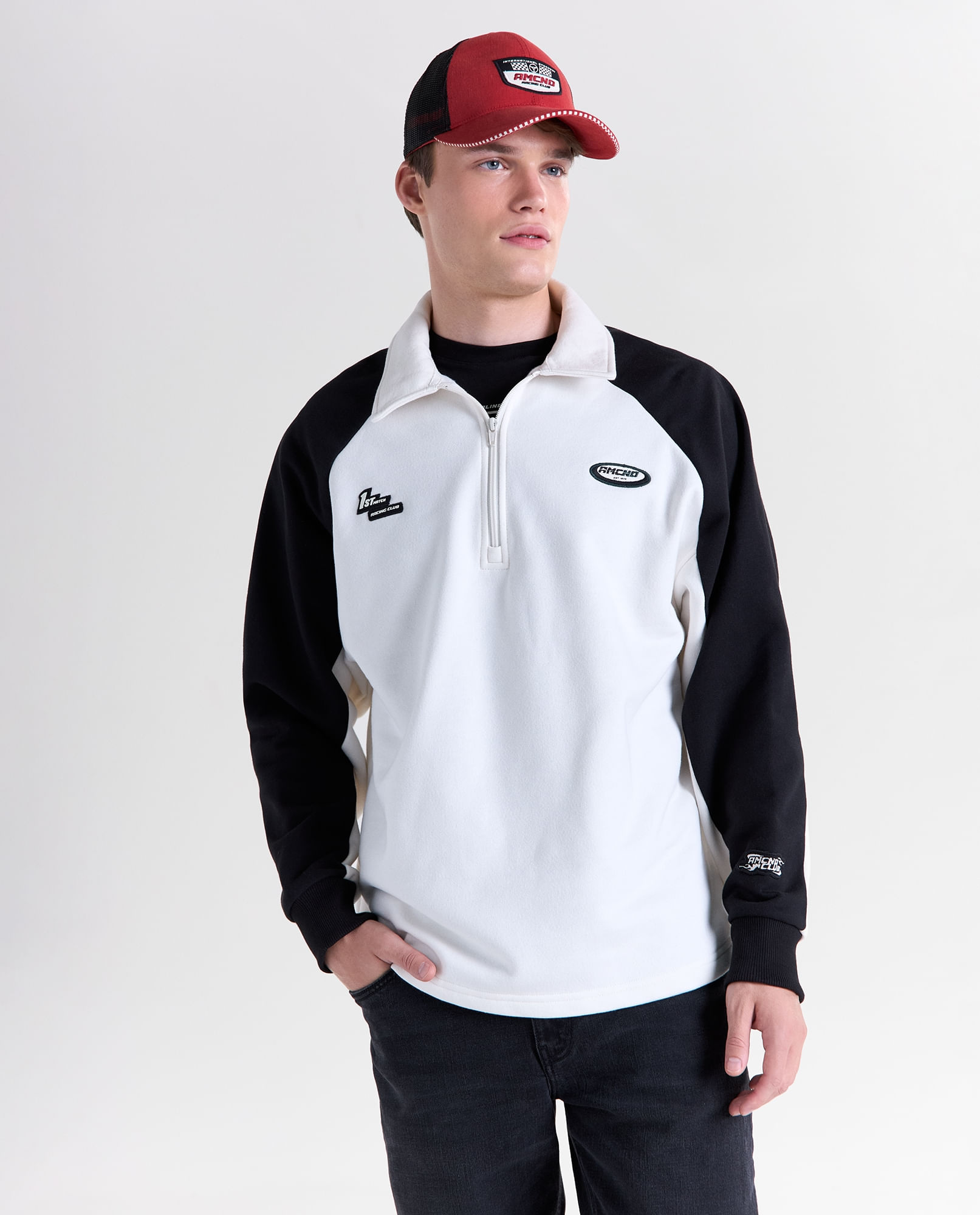 Buzo oversize cuello tortuga para hombre