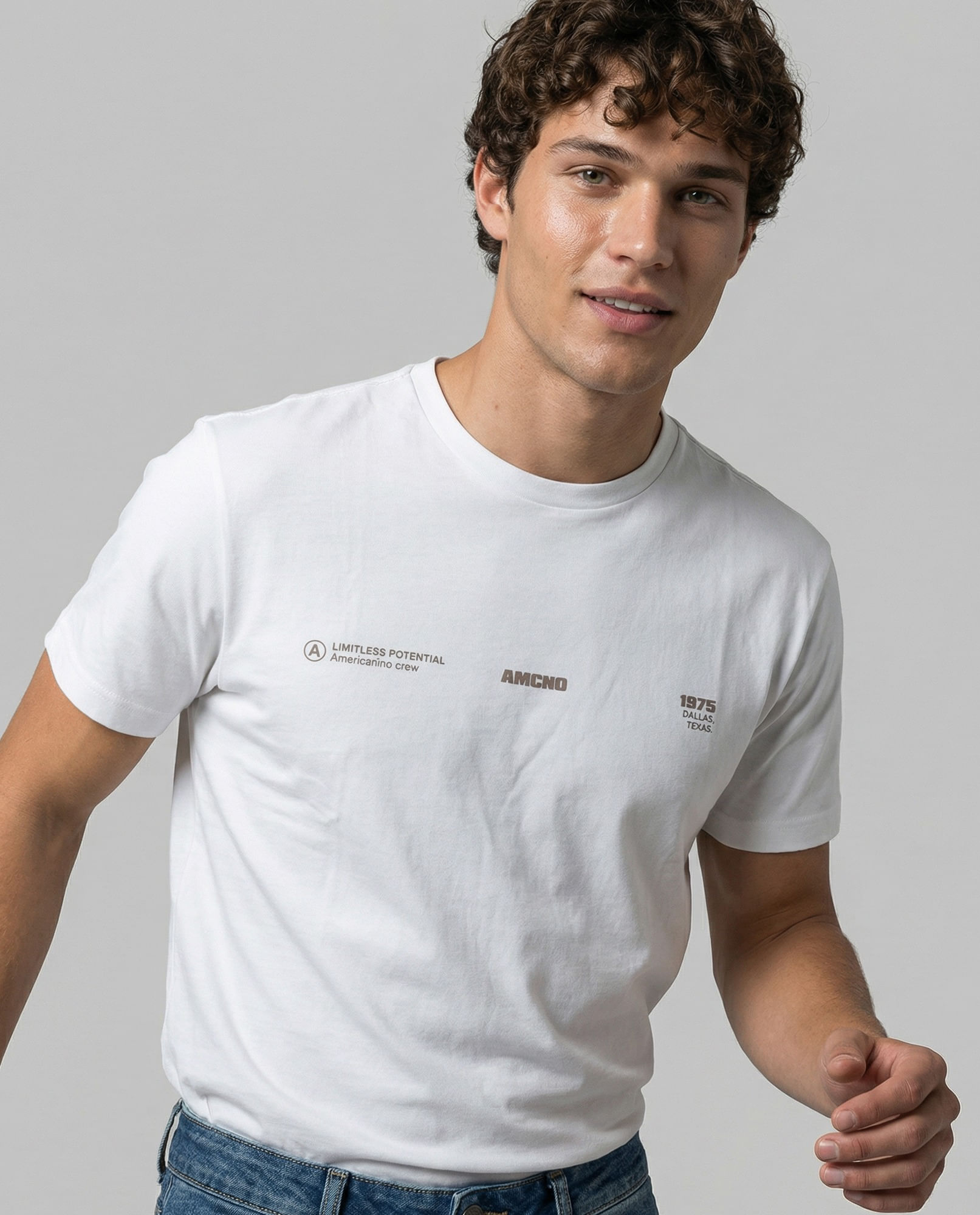 Camiseta cuello redondo manga corta para hombre