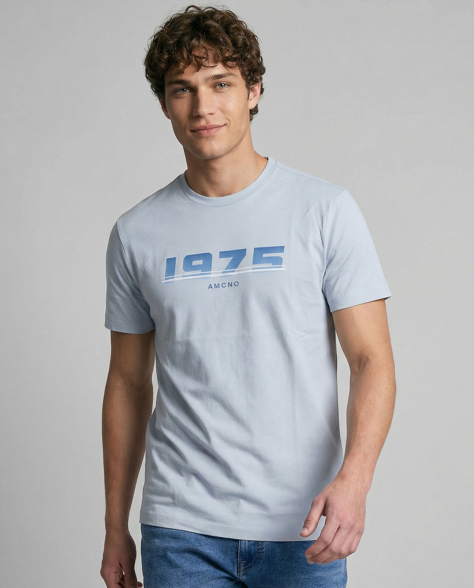 Camiseta cuello redondo manga corta para hombre