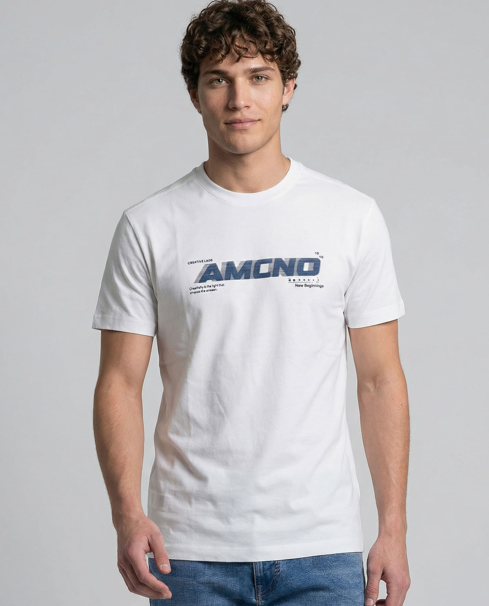 Camiseta cuello redondo manga corta para hombre