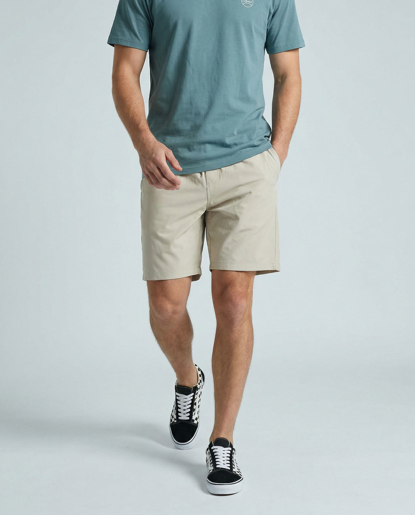 Bermuda regular algodón tiro medio para hombre