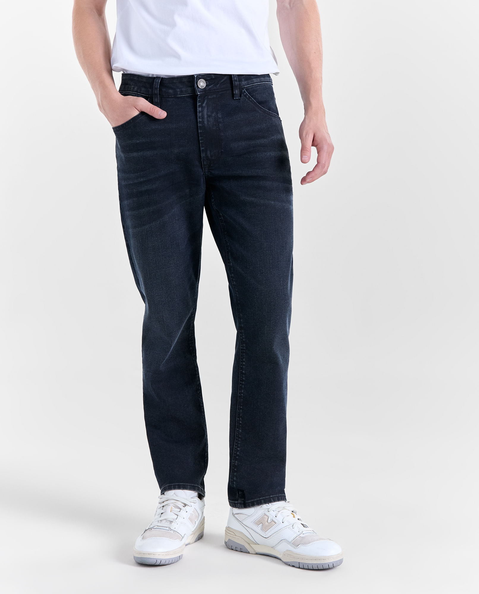 Jean Slim tiro medio para hombre