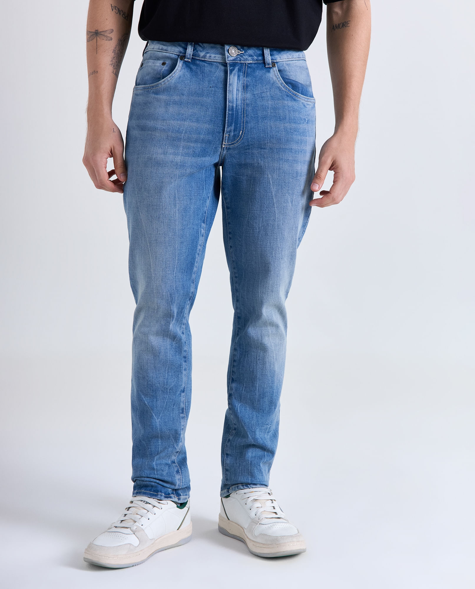 Jean Slim tiro bajo para hombre
