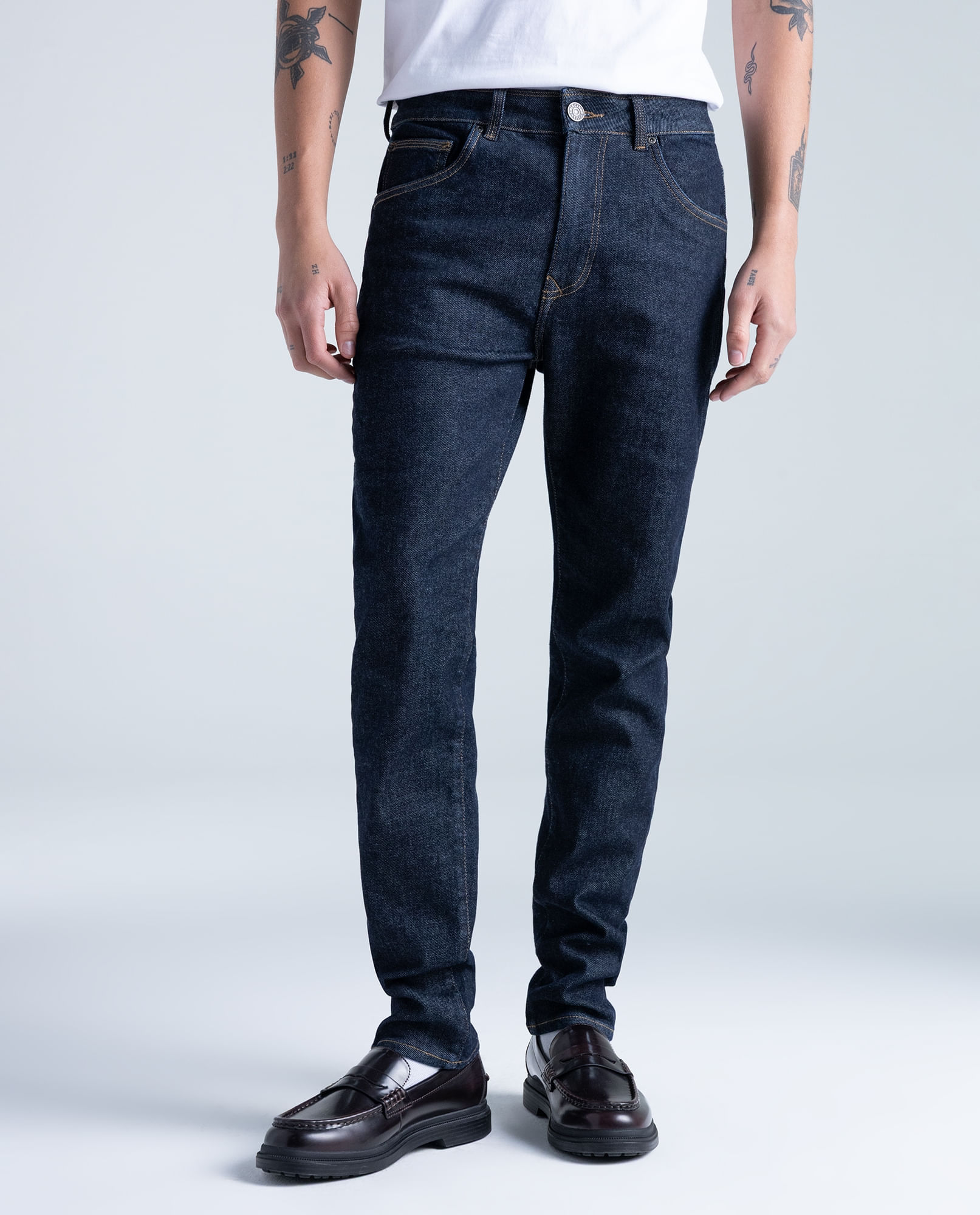 Jeans slim en algodón reciclado tiro bajo