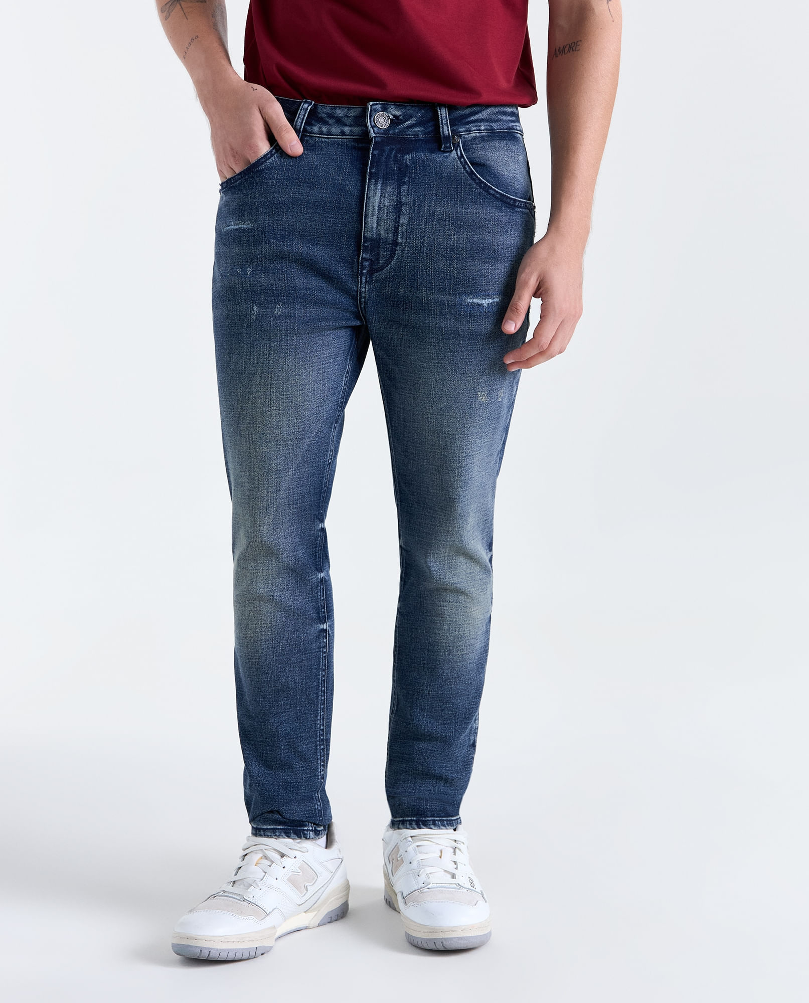 Jean Skinny Stone wash para hombre