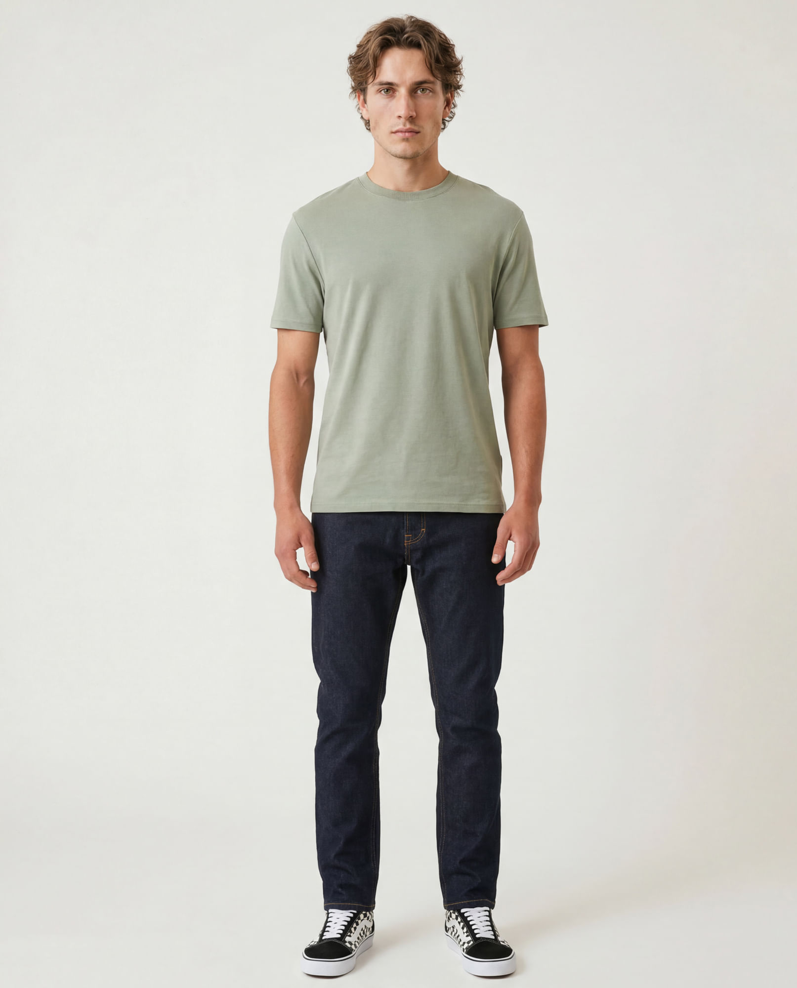 Jean Slim tiro medio para hombre