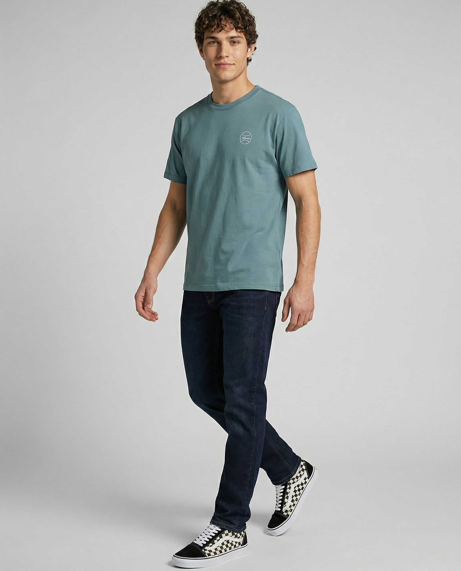 Jean Slim ajustado tiro bajo para hombre
