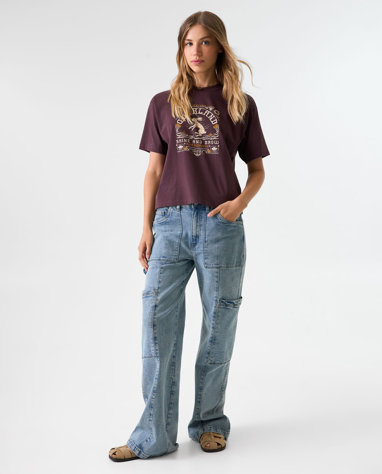 Jean Cargo tono claro para mujer