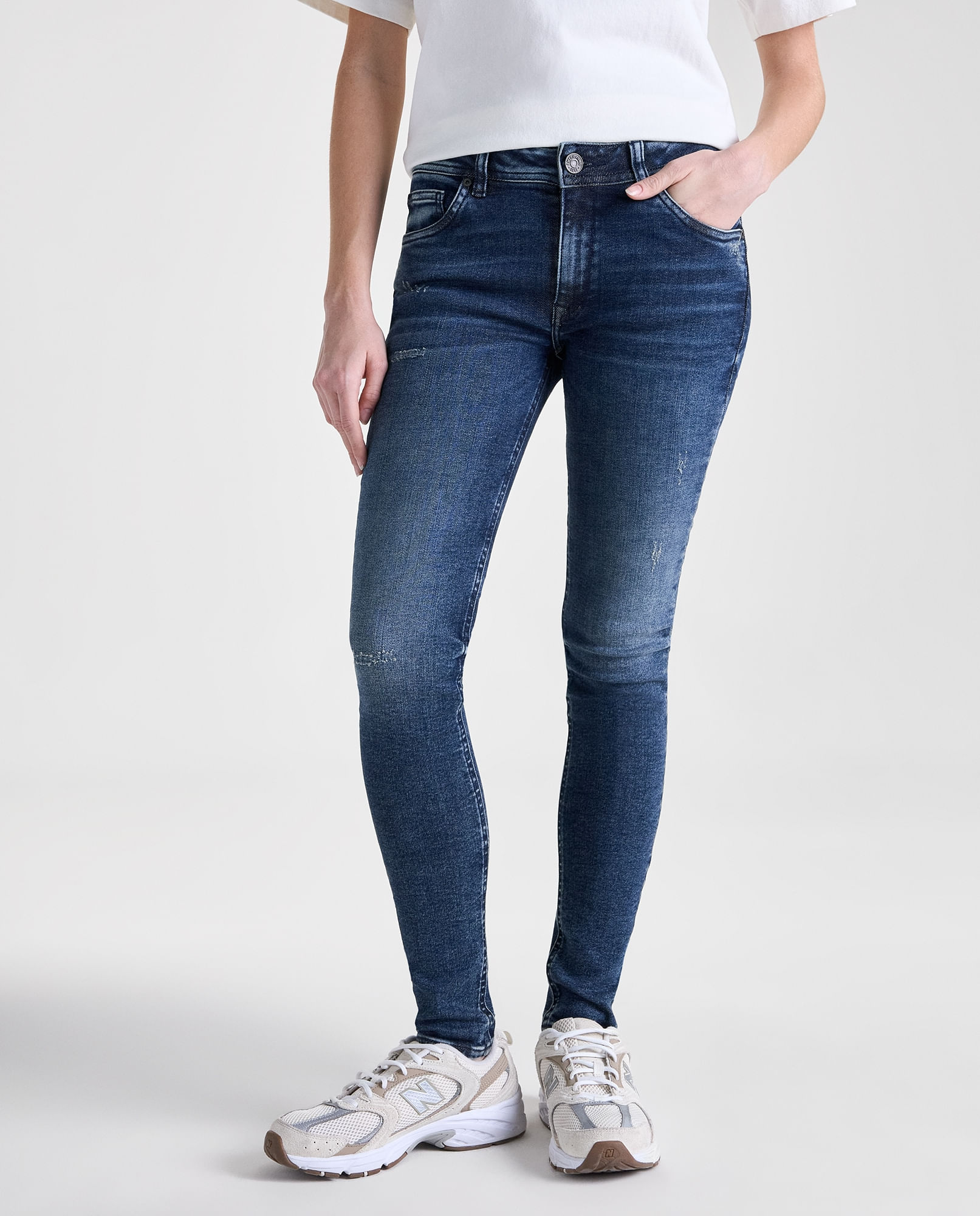 Jean Skinny Tiro Bajo para Mujer