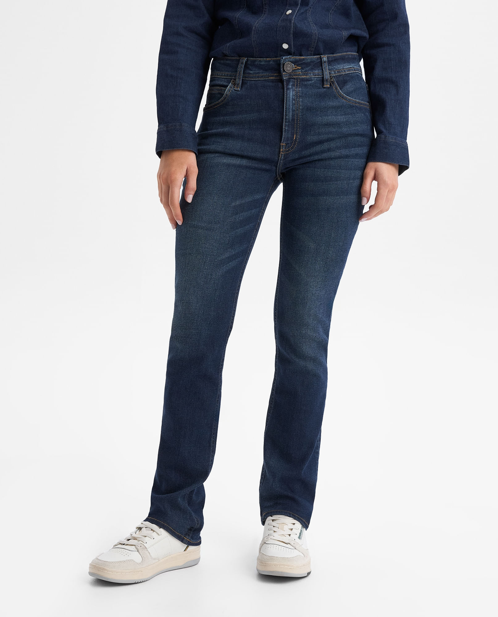Jean Jegging bota recta para mujer