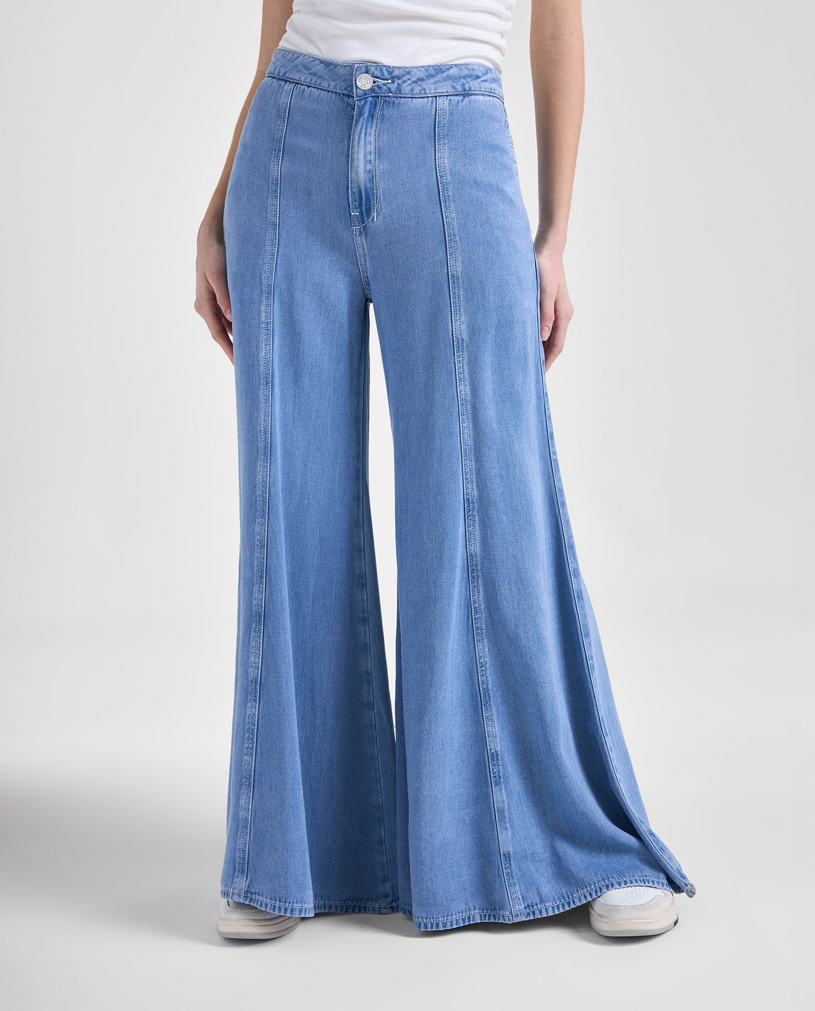 Jean Wide Leg Flare medio para mujer