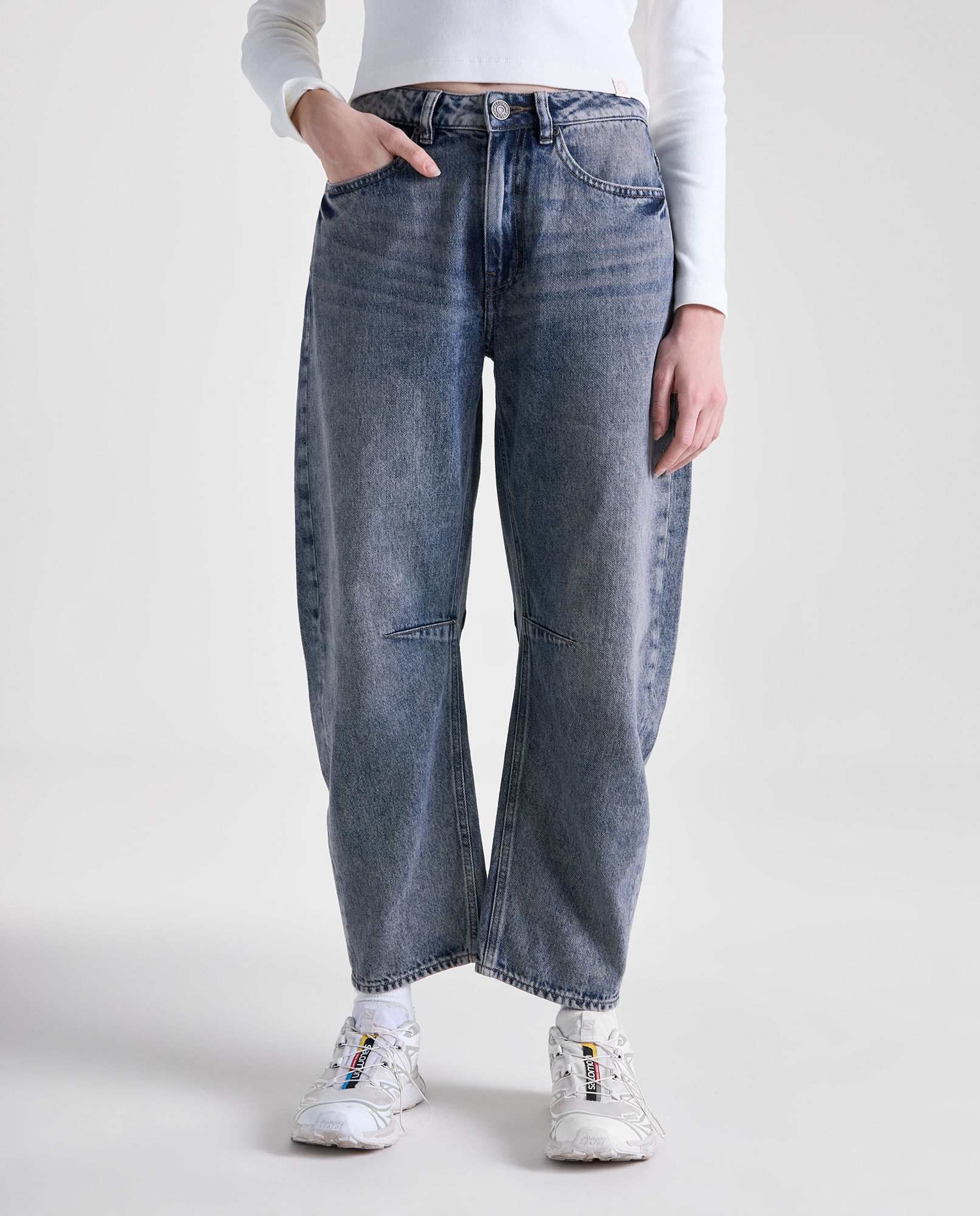 Jean Slouchy Algodón Tiro Medio