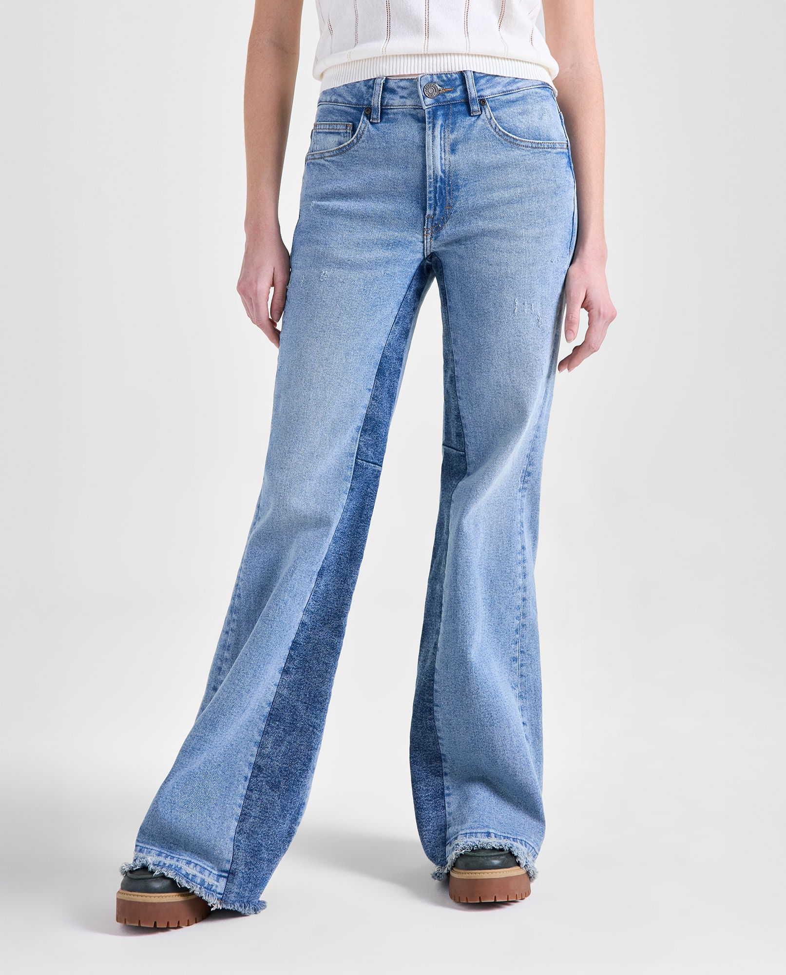 Jean Flare Alto para mujer