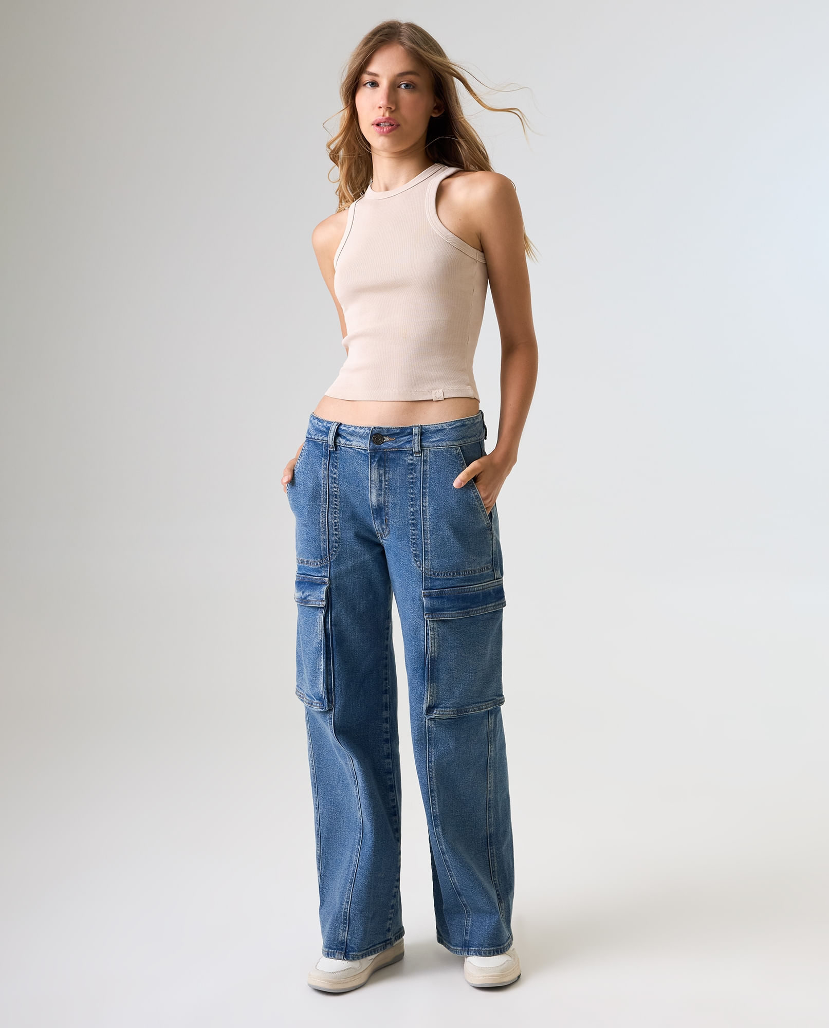 Camiseta Slim con efecto desgastado para mujer