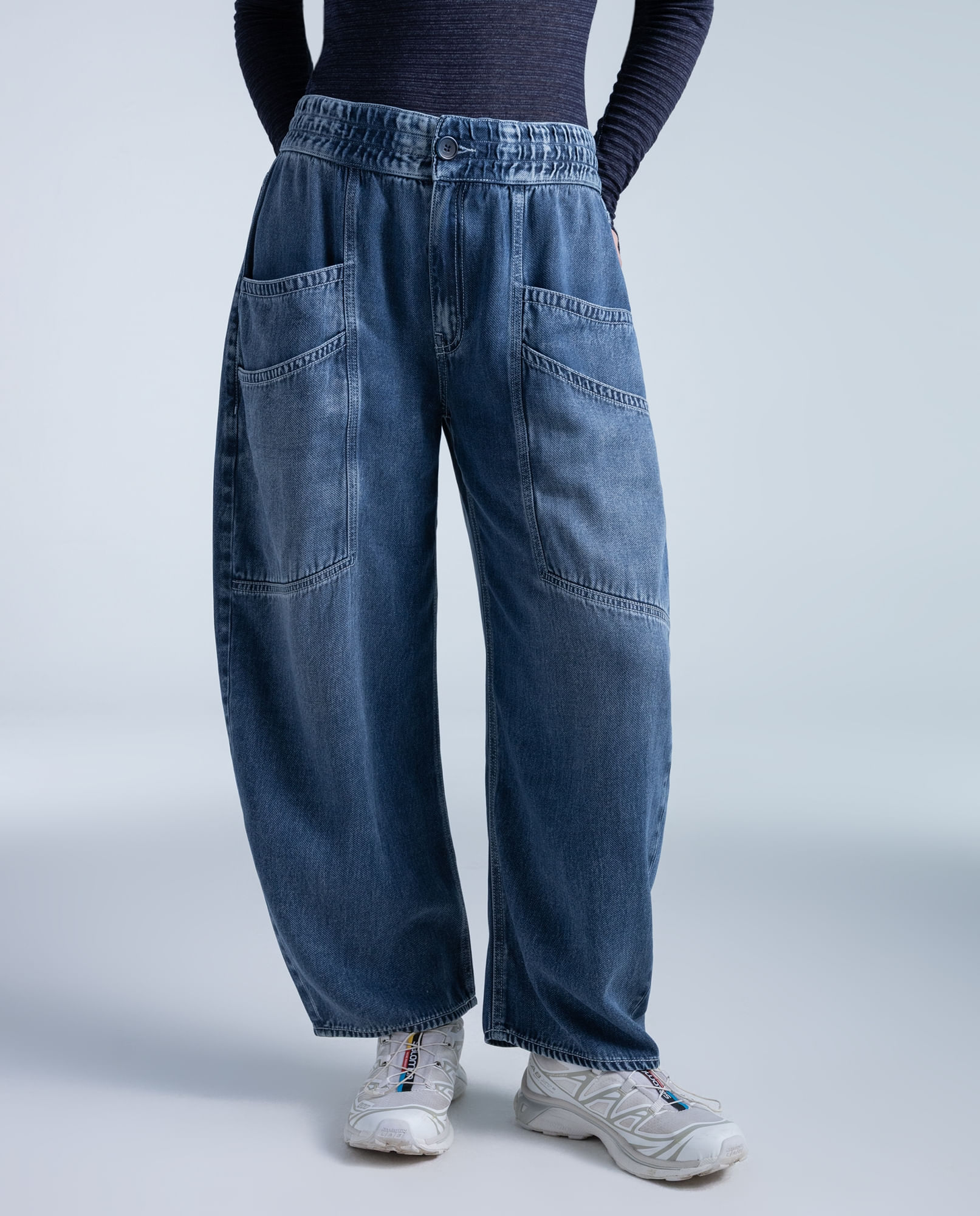 Jeans Wide Lyocell Tiro Medio