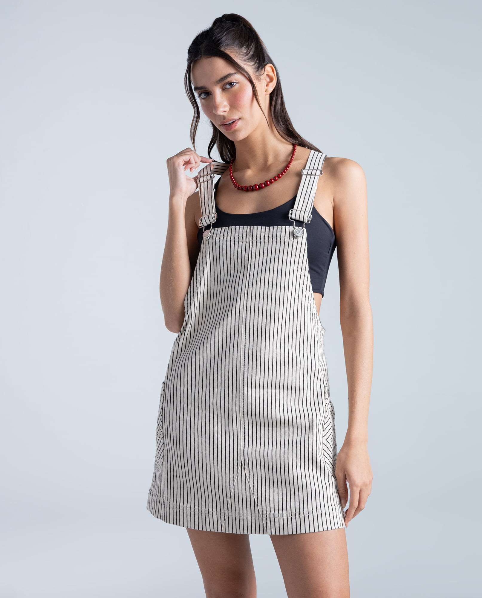Vestido corte amplio cuello redondo para mujer