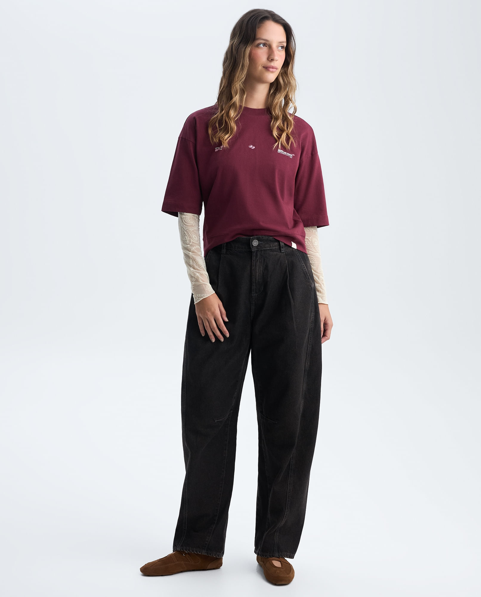 Jean Wide Leg Algodón tiro medio