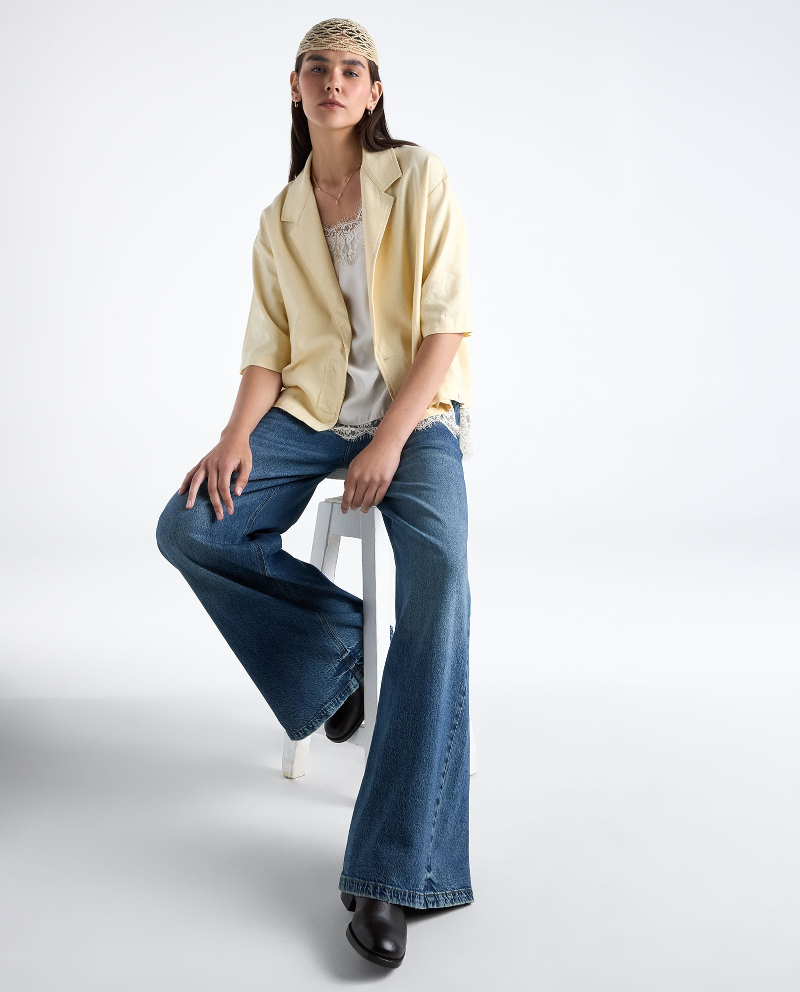 Jean Wide Leg tiro medio para mujer
